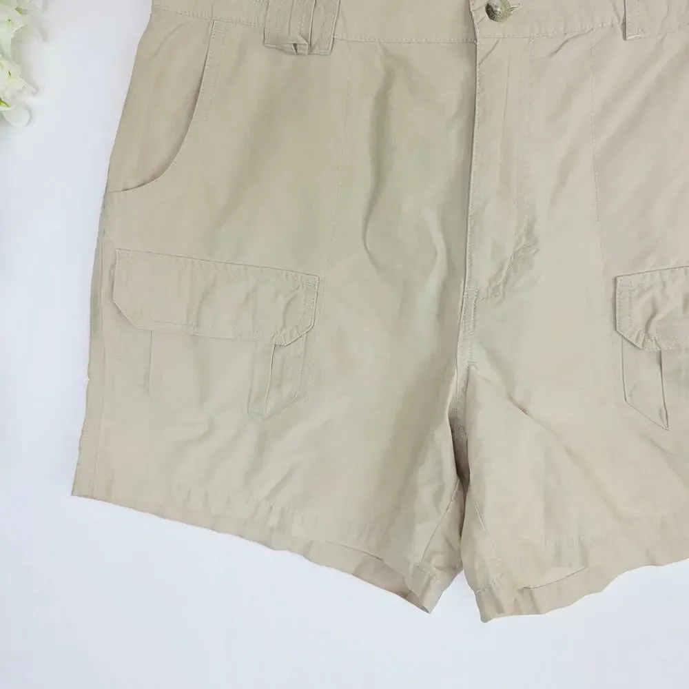 Columbia Cargo Shorts Women’s Size 10 Beige Khaki Hiking Utility Gorpcore